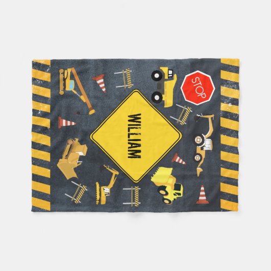 Bausamen von schweren Maschinen Fleecedecke (Vorderseite (Horizontal))