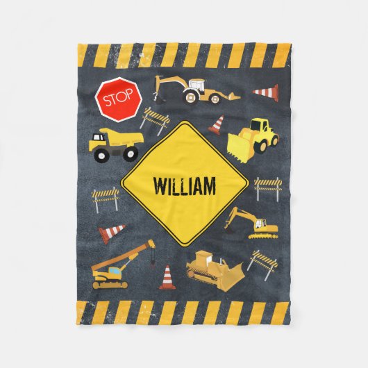 Bausamen von schweren Maschinen Fleecedecke (Vorderseite)