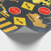 Bausamen von schweren Maschinen Geschenkpapier (Ecke)