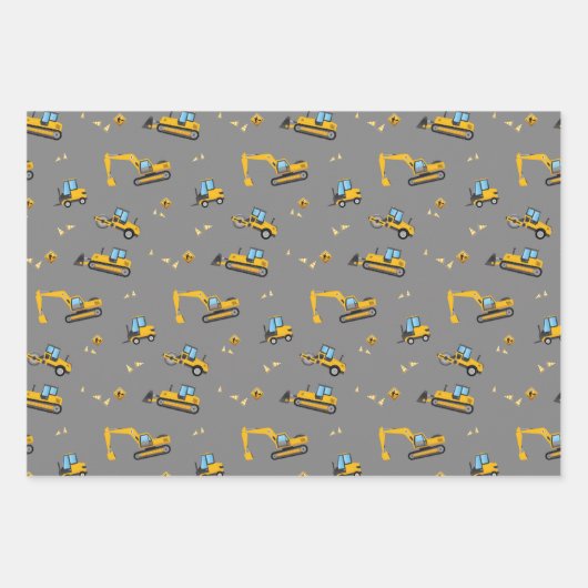 Bausatz-Bagger-Kids vorhanden Geschenkpapier Set (Vorderseite 2)