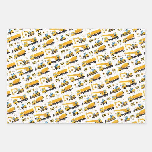 Bausatz-Bagger-Kids vorhanden Geschenkpapier Set (Vorderseite)