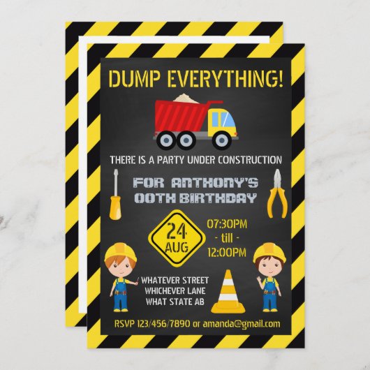 Bausatz Geburtstagsparty Foto Einladung (Vorne/Hinten)