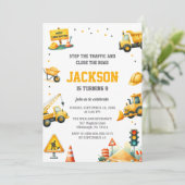 Bausätze für Baufahrzeuge Einladung (Stehend Vorderseite)