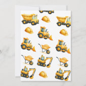 Bausätze für Baufahrzeuge Einladung (Rückseite)