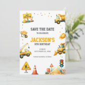 Bausätze für Baufahrzeuge Save The Date (Stehend Vorderseite)