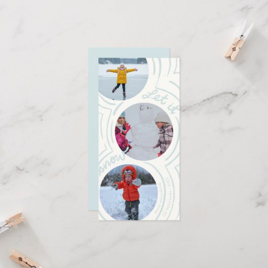 Bauschiger Schnee - Hohe Festtags-Postkarte (Vorderseite/Rückseite Beispiel)