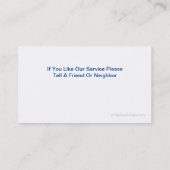 Bauschlosser-Visitenkarten Visitenkarte (Rückseite)