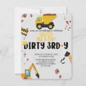 Bauschmutzige 3. Geburtstagseinladung, TEC Einladung (Vorderseite)