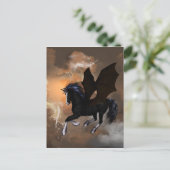 Bauschönes dunkles Einhorn Postkarte (Stehend Vorderseite)