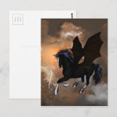 Bauschönes dunkles Einhorn Postkarte (Vorne/Hinten)