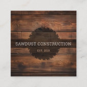 Bauschreiner Holz Dunkles rustikales Holz Quadratische Visitenkarte (Vorderseite)