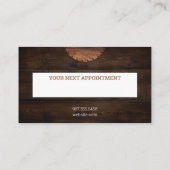 Bauschreiner Holz Dunkles rustikales Holz Terminkarte (Rückseite)