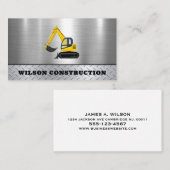 Bauschwermaschinenrückführung Metallisch Visitenkarte (Vorne/Hinten)