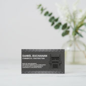 BauSemi Truck | Metallic Steel Visitenkarte (Stehend Vorderseite)