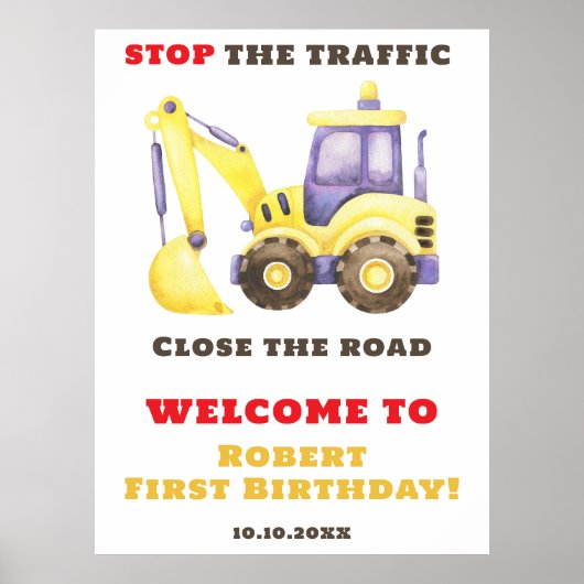 Bauskizze Buggard Geburtstag Begrüßung Poster (Vorne)