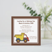 Bauspann-Dump-Truck Einladung (Stehend Vorderseite)