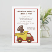 Bauspann Dump Truck Red Einladung (Stehend Vorderseite)