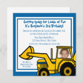 Bauspass/ Backhoe-Foto Einladung (Vorne/Hinten)