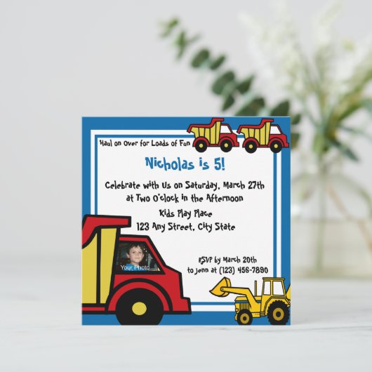 Bauspass/Entladewagen Einladung (Stehend Vorderseite)