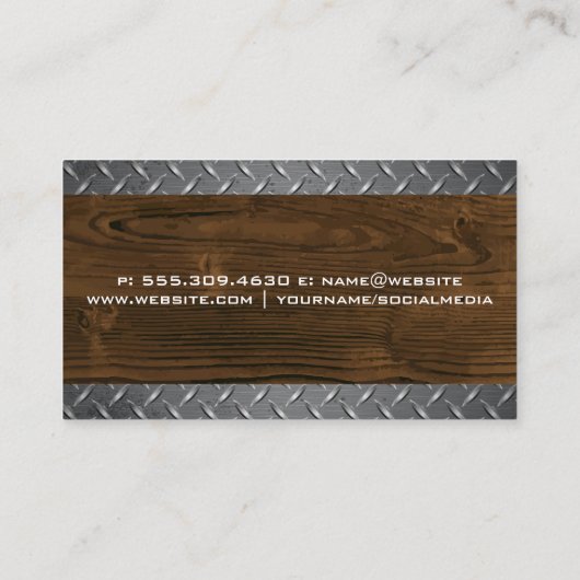 Bausperre | Holzmetall Visitenkarte (Rückseite)