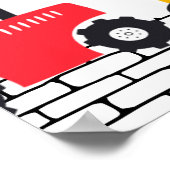 Bauspielzeug Junge Geburtstagsparty Begrüßungszeic Poster (Ecke)