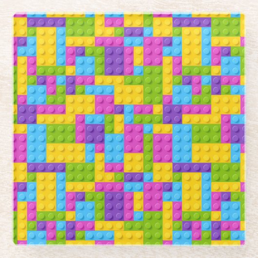 Bausteine aus Kunststoff Glasuntersetzer (Vorderseite)