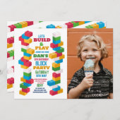Bausteine-Foto für Geburtstagspartei-Bausteine Einladung (Vorne/Hinten)