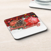 Bausteine und Kiefernzapfen Getränkeuntersetzer (Linke Seite)