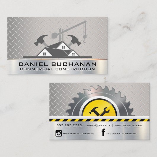 Baustelle | Blue Collar Arbeitstools Visitenkarte (Vorne/Hinten)