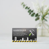 Baustelle | Buildtools | Metall Visitenkarte (Stehend Vorderseite)