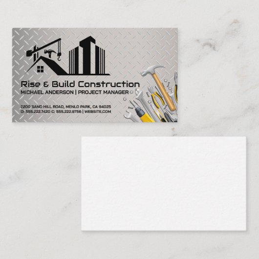 Baustelle | Buildtools Visitenkarte (Vorne/Hinten)