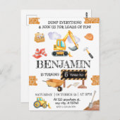 Baustelle Dump Truck Digger Geburtstagsparty Postkarte (Vorne/Hinten)