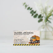 Baustelle | Dump Truck Vehicle Visitenkarte (Stehend Vorderseite)