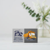 Baustelle | Dump Truck Vehicle Visitenkarte (Stehend Vorderseite)