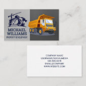 Baustelle | Dump Truck Vehicle Visitenkarte (Vorne/Hinten)
