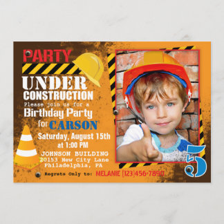 Baustelle Einladung zum Geburtstag