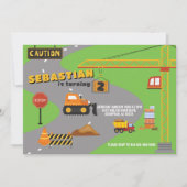 Baustelle Einladung zum Geburtstag (Vorderseite)