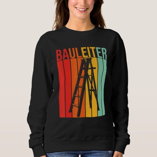 Baustelle F für Fun Retro-Bauleiter Sweatshirt (Vorderseite)