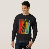 Baustelle F für Fun Retro-Bauleiter Sweatshirt (Vorne ganz)