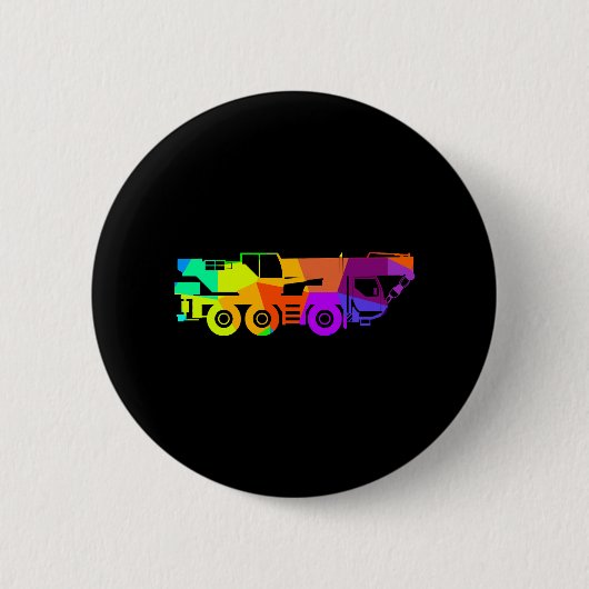 Baustelle für farbenfrohe Regenbogenkrane Button (Vorderseite)