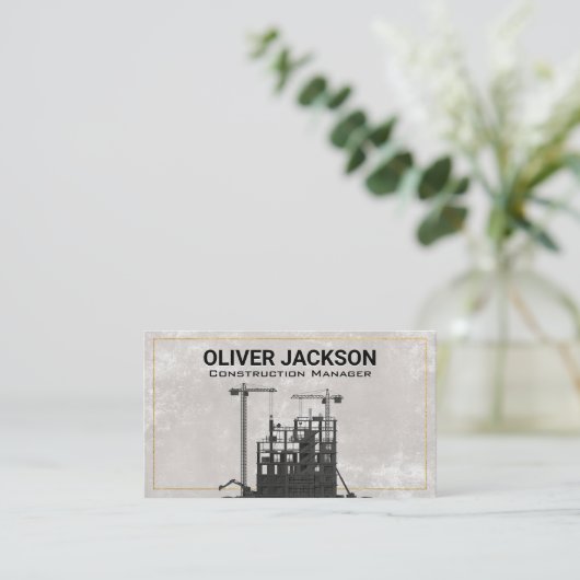 Baustelle | Gerüst | Krane Visitenkarte (Stehend Vorderseite)