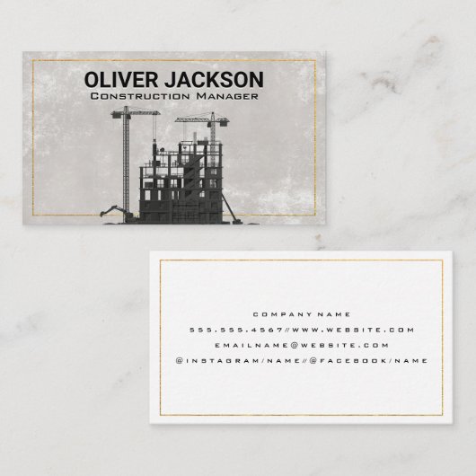 Baustelle | Gerüst | Krane Visitenkarte (Vorne/Hinten)