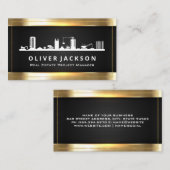 Baustelle | Gold und Schwarzer Mesh Visitenkarte (Vorne/Hinten)