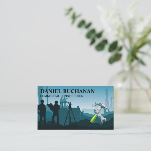 Baustelle Kommerziell | Builder Visitenkarte (Stehend Vorderseite)