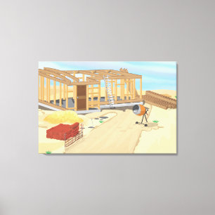 Baustelle Leinwanddruck