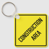 Baustelle Metal Square Schlüsselanhänger (Vorderseite)