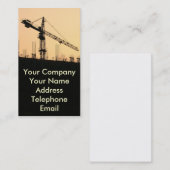 Baustelle mit großem Kran Visitenkarte (Vorne/Hinten)
