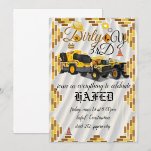 Baustelle, Party Einladung