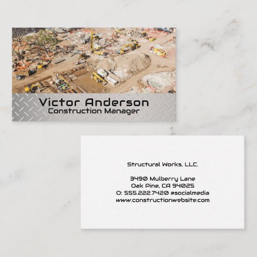 Baustelle | Projektleiter Visitenkarte (Vorne/Hinten)