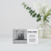 Baustelle | Steel | Auftragnehmer Visitenkarte (Stehend Vorderseite)